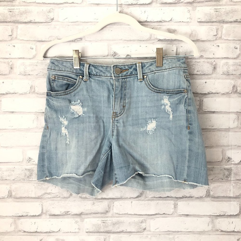 Jennifer Lopez Mid Rise Denim Shorts